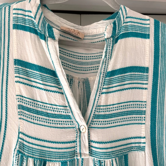 Sofia Made In Italy Tiered Maxi Boho Dress with Ruffled Bell Sleeves 100% Cotton - Picture 2 of 8